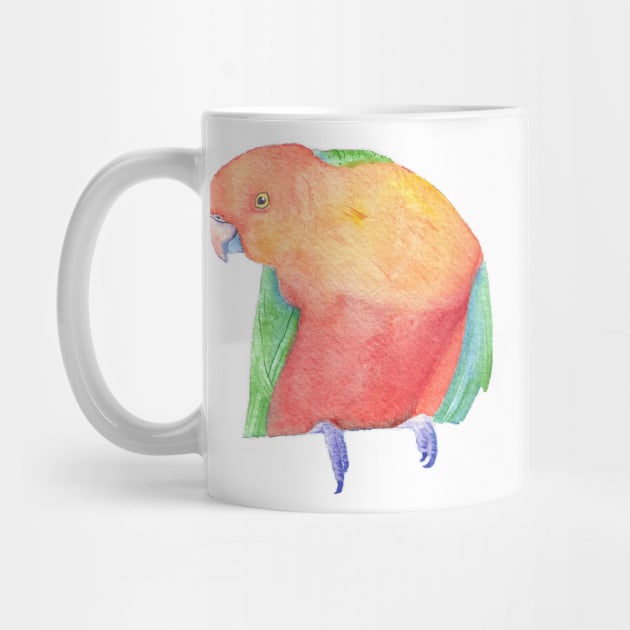 Watercolor Australian King Parrot painting by Oranjade0122